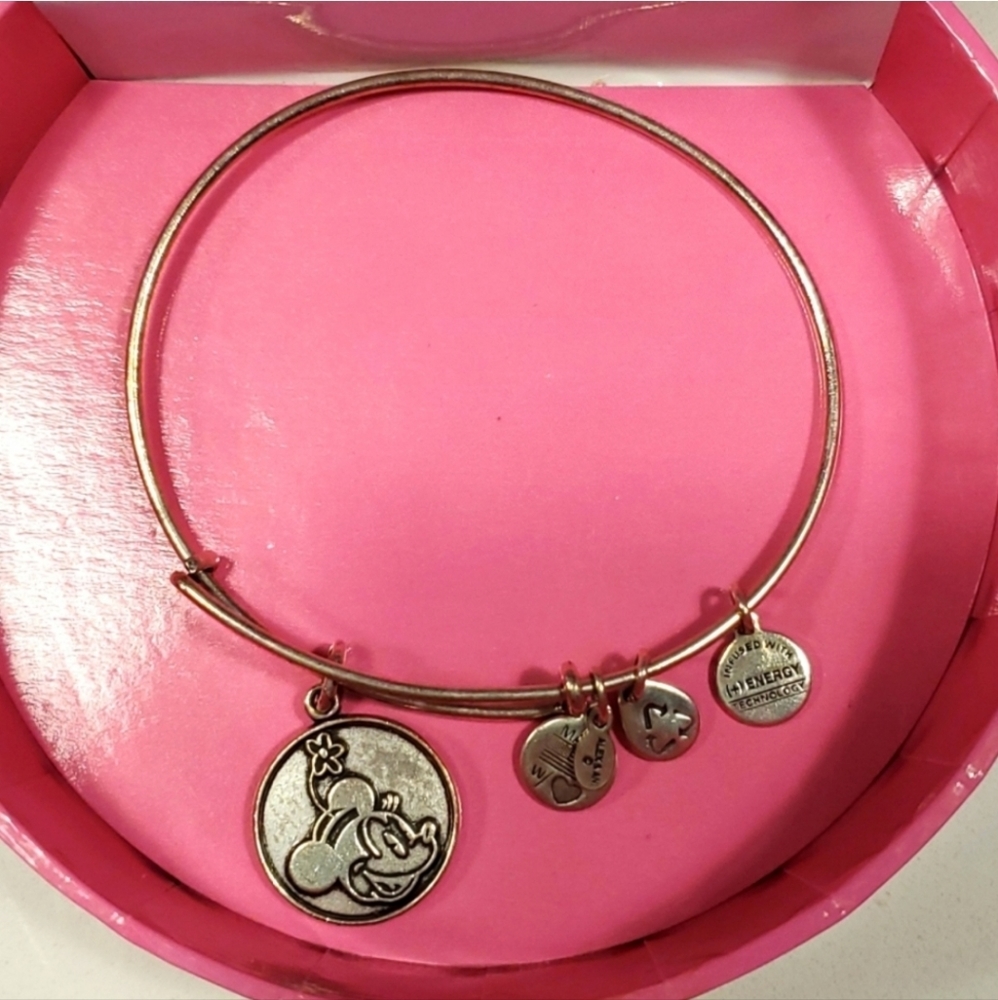 Minnie Mouse Alex and Ani Disney Charm Bangle Bracelet Silver